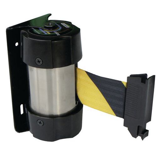 Avvolgitore da parete - Nastro da 2 m circa - nero/giallo,