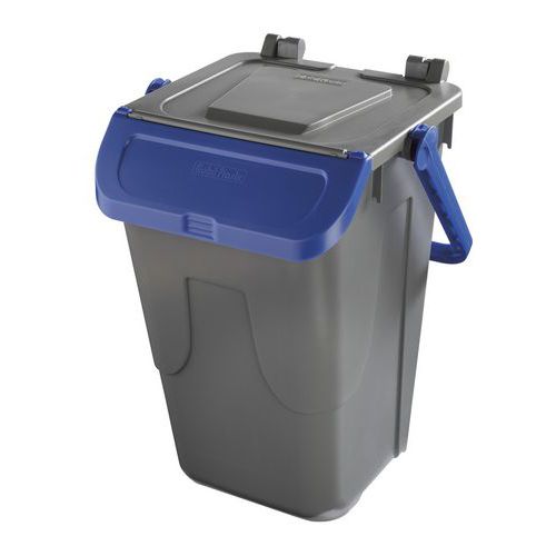 Pattumiera per riciclaggio in plastica blu 35L-Mobil Plastic,