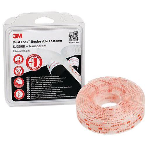 Sistema fissag richiud autoades Dual-Lock trasl 25mm x 2,5m,