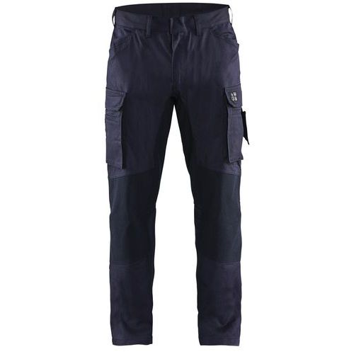 Pantaloni con stretch ritardanti di fiamma inerenti,