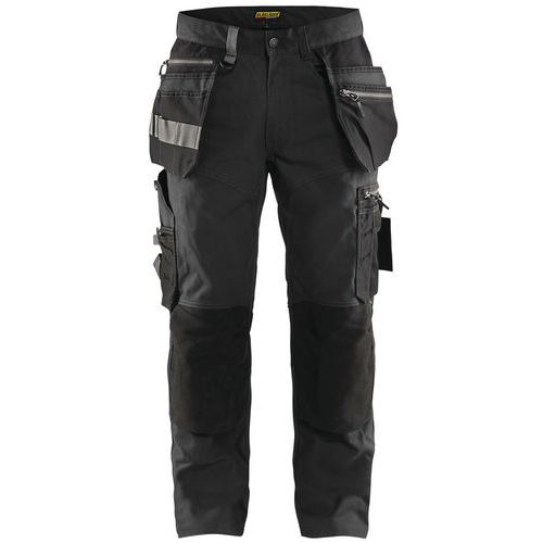 Pantaloni da artigiano stretch grigio scuro/nero 40L,
