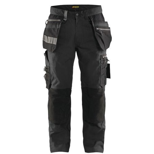 Pantaloni da artigiano stretch grigio scuro/nero 48L,