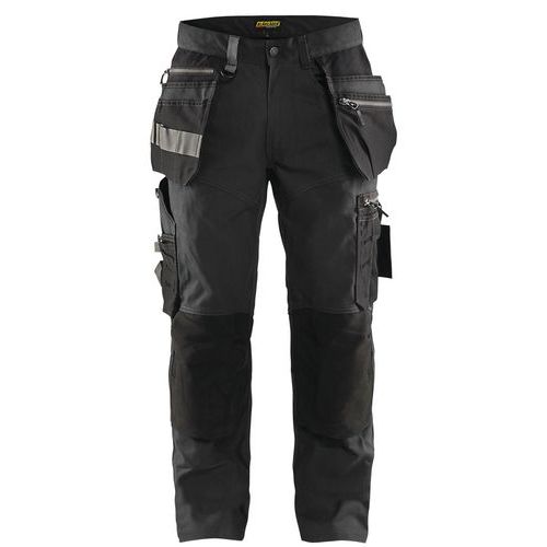 Pantaloni da artigiano stretch grigio scuro/nero 48C,
