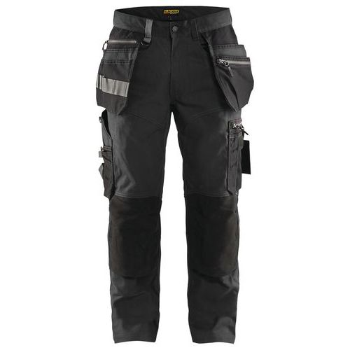 Pantaloni da artigiano stretch grigio scuro/nero 50C,