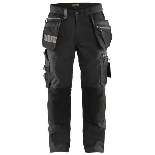Pantaloni da artigiano stretch grigio scuro/nero 52C,