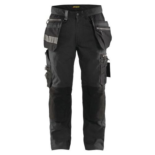 Pantaloni da artigiano stretch grigio scuro/nero 54C,