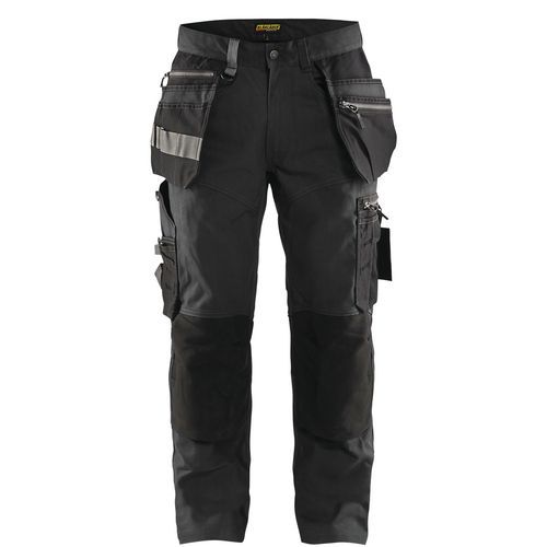 Pantaloni da artigiano stretch grigio scuro/nero 56C,