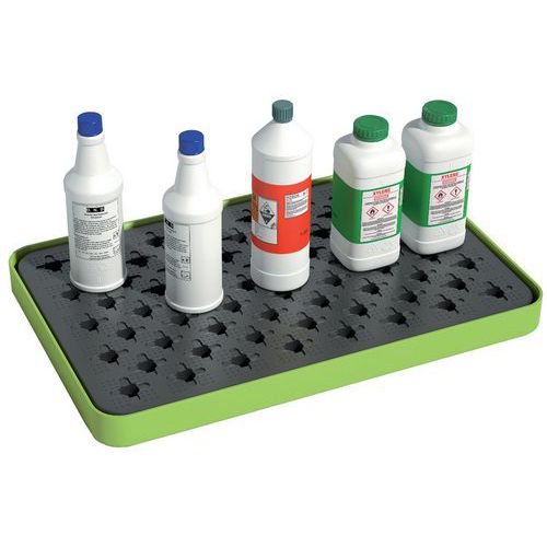 Vassoio da laboratorio in PE con griglia 445 x 415x h 45mm,