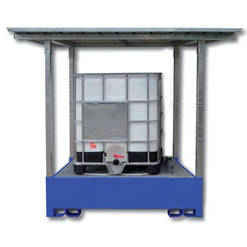 Vasca zincata per 1 BC con tettoia zincata,