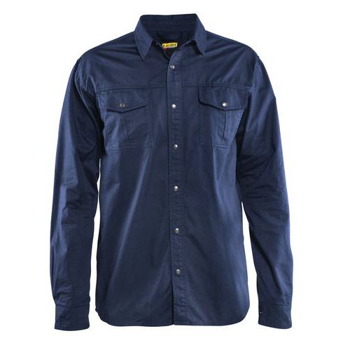 Camicia twill cotone Blu marino,