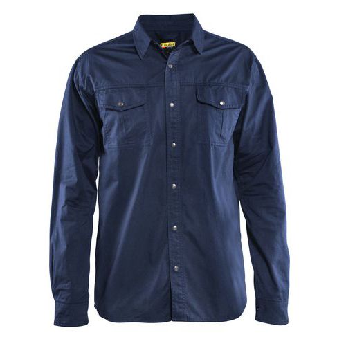 Blaklader Uomo Blu Camicia In Twill - Immagine 2