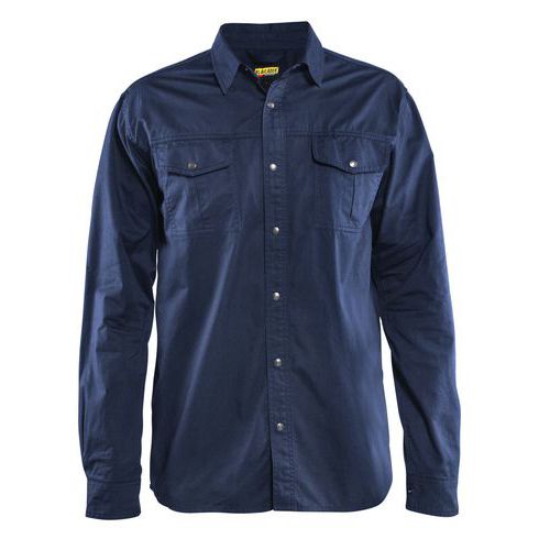 Blaklader Uomo Blu Camicia In Twill - Immagine 2