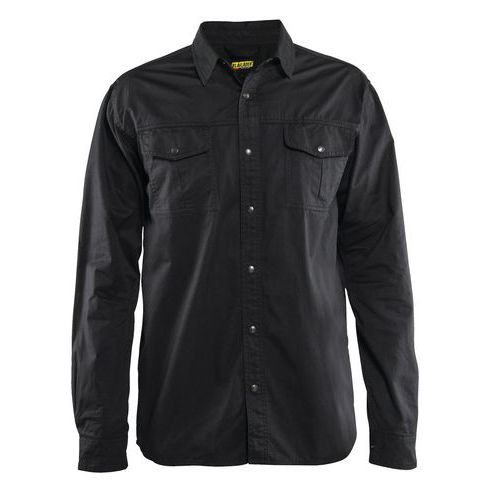 Camicia twill cotone Nero,