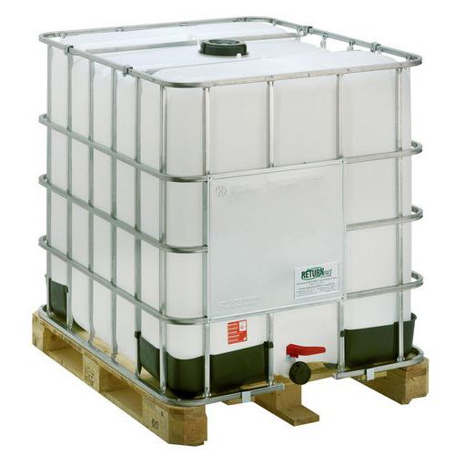 Cisternetta in PE omologata ADR - 1000 L - pallet legno,