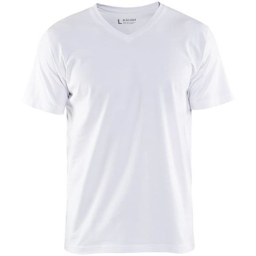 Blaklader Uomo Bianco T-Shirt Con Scollo A V - Immagine 2