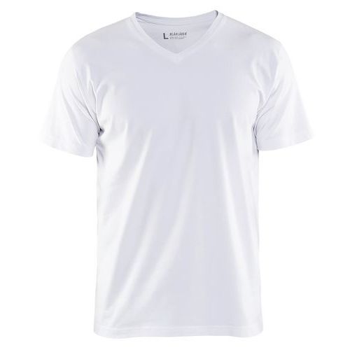 Blaklader Uomo Bianco T-Shirt Con Scollo A V - Immagine 2