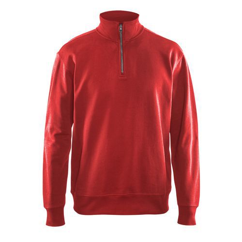 Felpa con colletto con zip rosso taglia XL,