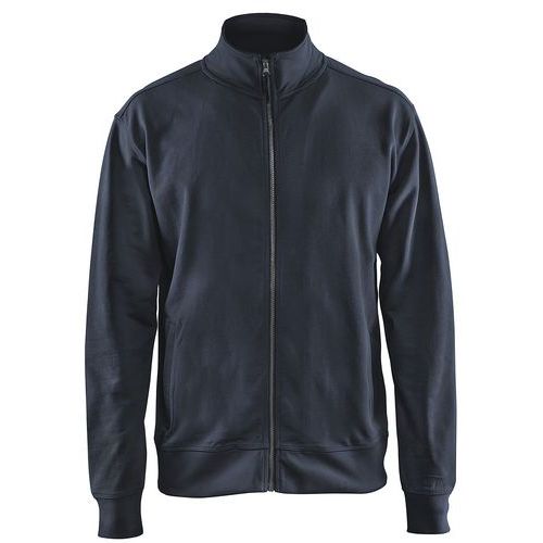 Felpa con zip blu marina scuro taglia XXXL,