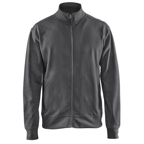 Felpa con zip grigio scuro taglia L,