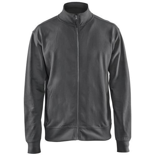 Felpa con zip grigio scuro taglia S,