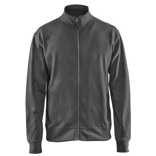 Felpa con zip grigio scuro taglia XXXL,