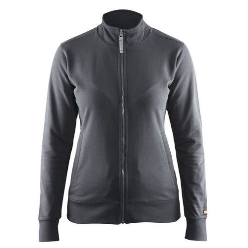 Felpa con zip da donna grigio scuro taglia S,