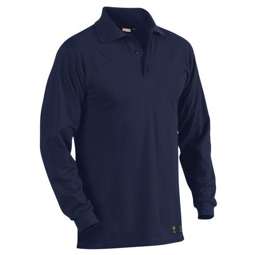 Polo in piqué ignifugo di colore blu navy L,