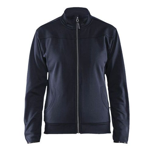 Felpa con zip da donna blu scuro/nero taglia M,