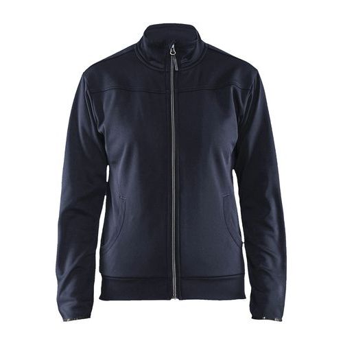 Felpa con zip da donna blu scuro/nero taglia S,