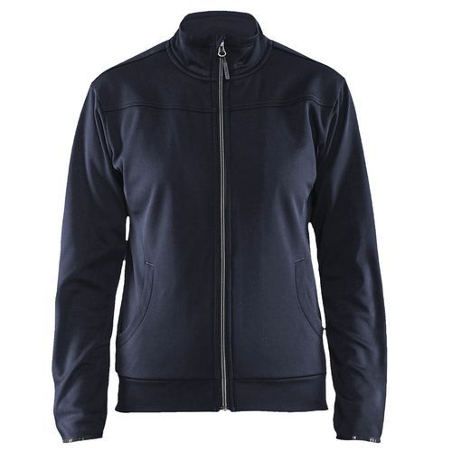 Felpa con zip da donna blu scuro/nero taglia XS,