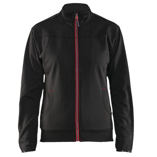 Felpa con zip da donna blu nero/rosso taglia L,