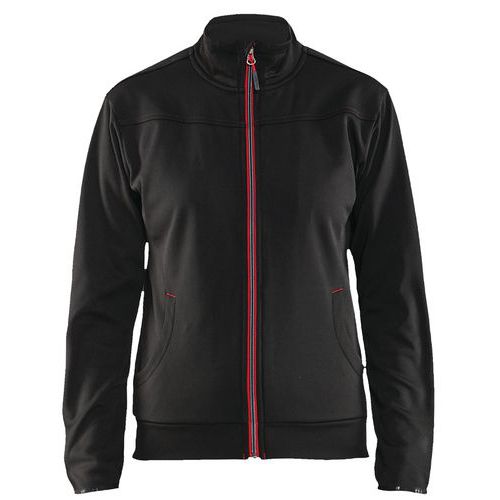 Felpa con zip da donna blu nero/rosso taglia XXL,