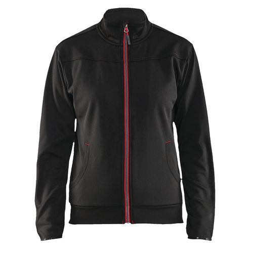 Felpa con zip da donna blu nero/rosso taglia XXXL,