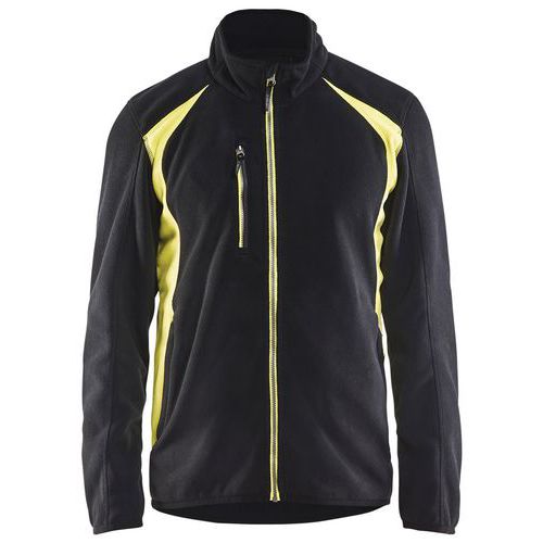 Giacca in micropile nero/giallo fosforescente taglia L,
