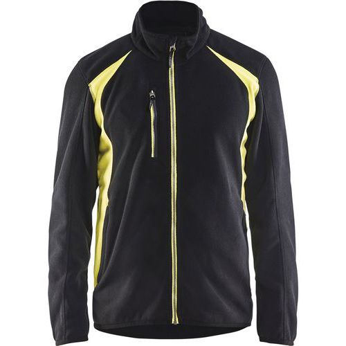 Giacca in micropile nero/giallo fosforescente taglia S,