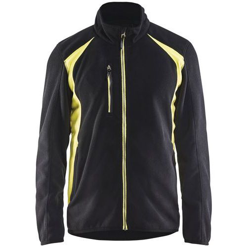 Giacca in micropile nero/giallo fosforescente taglia XS,