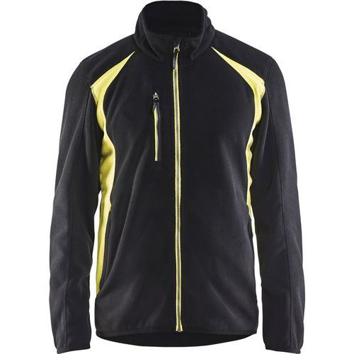 Giacca in micropile nero/giallo fosforescente taglia XXL,