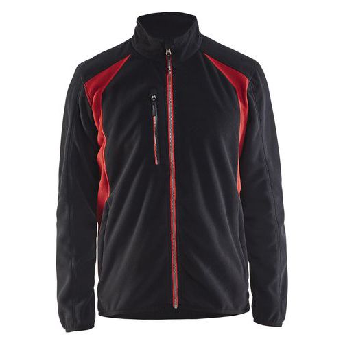 Giacca in micropile nero/rosso taglia L,
