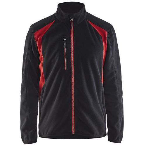 Giacca in micropile nero/rosso taglia M,