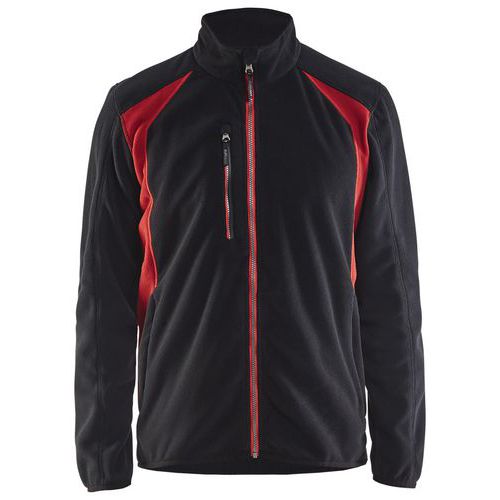 Giacca in micropile nero/rosso taglia S,