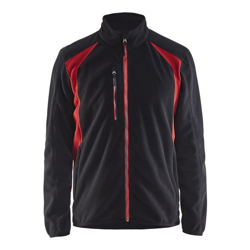 Giacca in micropile nero/rosso taglia XL,