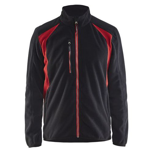 Giacca in micropile nero/rosso taglia XS,