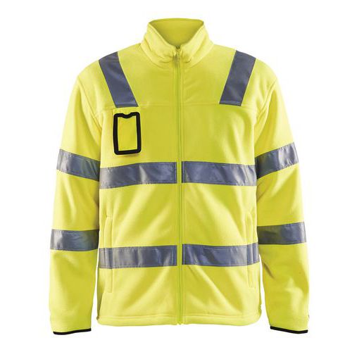Giacca in pile alta visibilità giallo fluorescente taglia M,