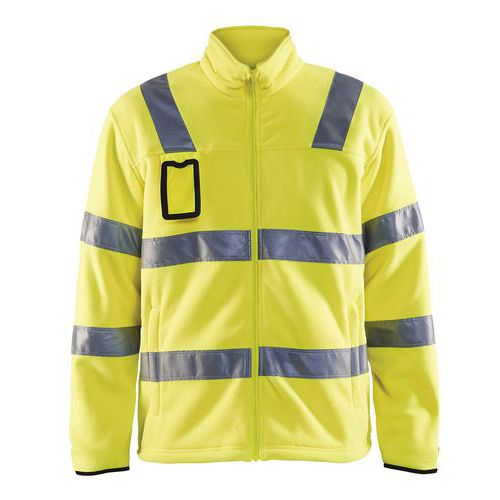 Giacca in pile alta visibilità giallo fluorescente taglia XL,