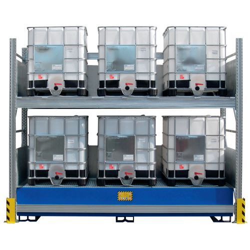 SCAFFALATURA PER 6 CISTERNETTE LT1000 CON VASCA DI RACCOLTA,