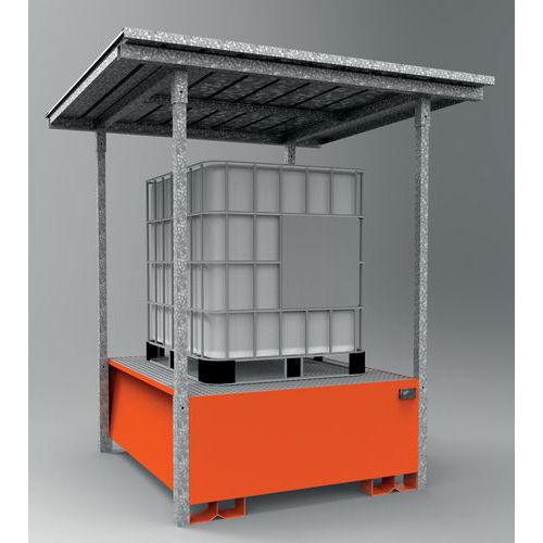 TETTOIA SMONTABILE CON VASCA DI RACCOLTA 1 CIST. DA LT1000,