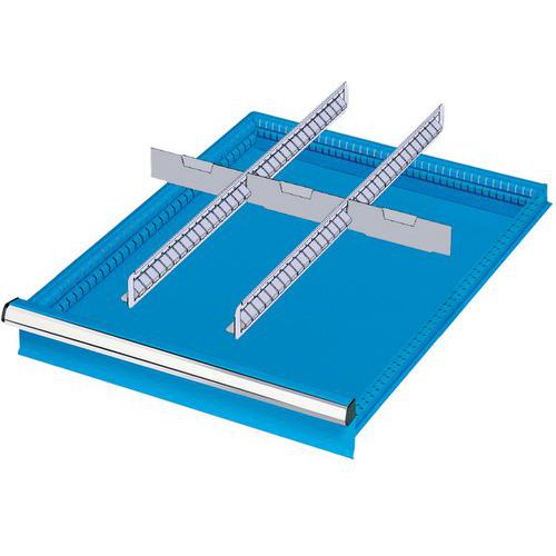 suddivisione cassetti 300mm 27x36U 2 div fes+3 div trasv,