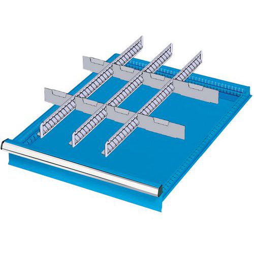 suddivisione cassetti 100-125mm 27x36U 2div fes6+2 div trasv,