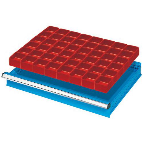 suddivisione  cassetti h50mm 36x27U 48 vaschette 75x75mm,