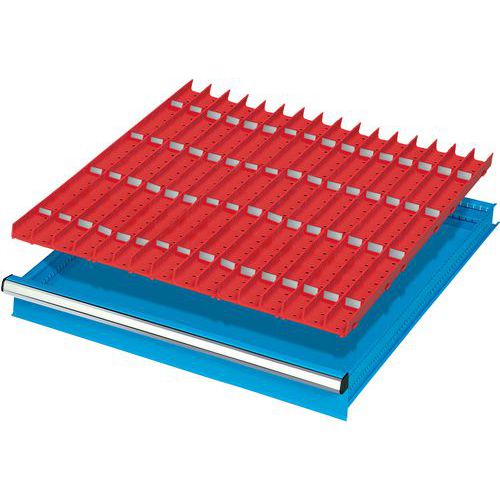 suddivisione cassetti h75mm 45x36U 20 conche a 3 canali,